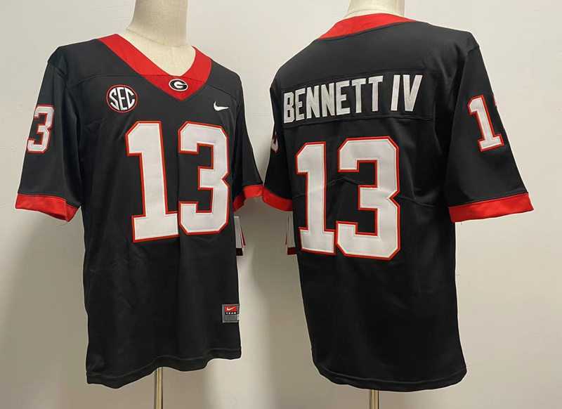 Men%27s Georgia Bulldogs #13 Stetson Bennett IV 2022 Black alternate College Football Game Jersey->colorado buffaloes->NCAA Jersey